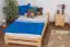 Futon bed/solid pine wood bed natural A9, including slats - Dimensions 120 x 200 cm 