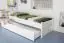 Single bed "Easy Premium Line" K1/2h incl. trundle bed frame and cover plates, solid beech wood, white - 90 x 200 cm 