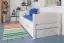 Children's bed / kid bed "Easy Premium Line" K1/s Full incl 2 drawers and 2 cover panels, 90 x 200 cm, White lacquered solid beech wood