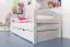 Children's bed / kid bed "Easy Premium Line" K1/n/s incl. 2 drawers and 2 cover panels, 90 x 200 cm solid beech wood, white varnished