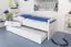 Kid bed "Easy Premium Line" K1/h/s incl. 2nd couch and 2 cover panels, 90 x 200 cm solid beech wood solid White lacquered