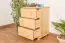 3 Storage Drawer Cabinet 023, solid pine wood, clearly varnished - H78 x W55 x B42 cm