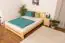 Bed for teenagers solid, natural pine wood A25, including slatted frame - Measurements 160 x 200 cm