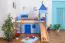 Midsleeper / Children's bed Andi with slide and tower, solid beech wood, clearly varnished, incl. slatted frame - 90 x 200 cm