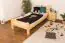 Single bed / Guest bed A23, solid pine wood, clearly varnished, incl. slatted frame - 90 x 200 cm