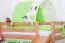 Children's bed / Bunk bed Moritz, solid beech wood, with slide, convertible, clearly varnished, incl. slatted frame - 90 x 200 cm