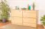 Shoe cabinet 011 solid, natural pine wood - Dimensions 80 x 140 x 29 cm  (H x B x T)