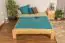 Single bed / Guest A10, solid pine wood, clearly varnished, incl. slatted frame - 140 x 200 cm