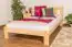 Single bed / Guest bed A21, solid pine wood, clearly varnished, incl. slatted frame - 120 x 200 cm