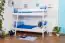  Bunk bed Johann, solid beech wood, convertible, white finish, incl. slatted frames - 90 x 200 cm