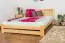 Teenage bed solid, natural pine wood A24, including slatted frame - Measurements 160 x 200 cm