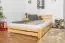 Double bed/guest bed pine solid wood natural A24, including slatted grate - Dimensions 160 x 200 cm