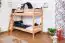 Bunk bed Martin, solid beech wood, convertible, clearly varnished, incl. slatted frames - 90 x 200 cm