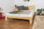 Teenage bed solid, natural pine wood A27, including slatted frame - Measurements 160 x 200 cm