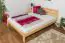 Double bed/guest bed pine solid wood natural A27, including slatted grate - Dimensions 160 x 200 cm