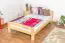 Single bed / Guest bed A6, solid pine wood, clearly varnished, incl. slatted frame - 120 x 200 cm