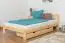 Single bed / Guest bed A5, solid pine wood, clearly varnished, incl. slatted frame - 120 x 200 cm