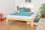 Futon bed/solid pine wood bed natural A8, including slats - Dimensions: 160 x 200 cm
