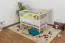 Crib / Children's bed  solid pine wood, in a white paint finish 102, includes slatted frames - Dimensions: 60 x 120 cm