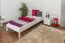 Children's bed / teen bed solid pine wood, in a white paint finish, includes slatted frame - Dimensions: 90 x 200 cm