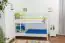 Children's bed / Bunk bed solid pine wood, in a white paint finish 121 – Dimensions 90 x 200 cm