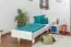 Children's bed / Youth bed 116, solid beech wood, white finish - 90 x 200 cm