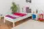 Children's bed / Youth bed solid pine wood, in a white paint finish 99, includes slatted frame - Dimensions 90 x 200 cm