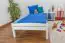 Single bed / Day bed solid pine wood, in a white paint finish 99, includes slatted frame - Dimensions: 90 x 200 cm