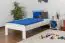 Single bed/guest bed Pine solid wood white lacquered 76, incl. Slat Grate - Size 90 x 200 cm