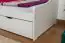 Single bed / Storage bed solid pine wood, in a white paint finish 93, includes slatted frame - Dimensions: 90 x 200 cm