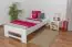 Children's bed / Youth bed 111, solid beech wood, white finish - 90 x 200 cm
