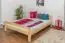 Teenage bed solid, natural pine wood A6, including slatted frame - Measurements 160 x 200 cm