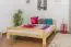 Teenage bed solid, natural pine wood A6, including slatted frame - Measurements 160 x 200 cm
