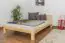 Single bed A5, solid pine wood, clearly varnished, incl. slatted bed frame - 140 x 200 cm