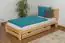 Children's bed / Youth bed solid, natural pine wood A24, includes slatted frame- Dimensions 90 x 200 cm 