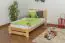 Single bed / Day bed solid, natural pine wood A24, includes slatted frame - Dimensions 90 x 200 cm