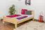 Single bed / Day bed solid, natural pine wood A23, includes slatted frame - Dimensions 120 x 200 cm
