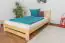 Single bed / Day bed solid, natural pine wood A25, includes slatted frame - Dimensions 120 x 200 cm