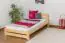 Children's bed / Youth bed A7, solid pine wood, clearly varnished, incl. slatted frame - 120 x 200 cm