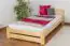Children's bed / Youth bed A7, solid pine wood, clearly varnished, incl. slatted frame - 120 x 200 cm