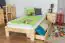 Single bed / Day bed solid, natural pine wood A10, includes slatted frame - Dimensions 90 x 200 cm