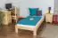 Single bed / Day bed solid, natural pine wood A10, includes slatted frame - Dimensions 90 x 200 cm
