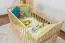 Crib / children's bed solid, natural pine wood 102, includes framed slats and drawers - Dimension: 60 x 120 cm