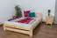 Single bed A7, solid pine wood, clearly varnished, incl. slatted frame - 140 x 200 cm