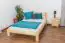 Single bed solid, natural pine wood A27, includes slatted frame - Dimensions 140 x 200 cm