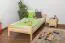 Children's bed / Youth bed solid, natural pine wood 97, includes slatted frame - Dimensions: 90 x 200 cm