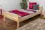 Single bed / Day bed solid, natural pine wood 97, includes slatted frame - Dimensions: 90 x 200 cm