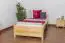 Children's bed / Youth bed solid, natural pine wood 78, includes slatted frame - Dimensions 90 x 200 cm
