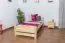 Children's bed / Youth bed solid, natural beech wood 84, includes slatted frame - Dimensions 90 x 200 cm