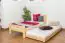 Single bed / Day bed solid, natural pine wood A26, includes slatted frame - Dimensions 90 x 200 cm 